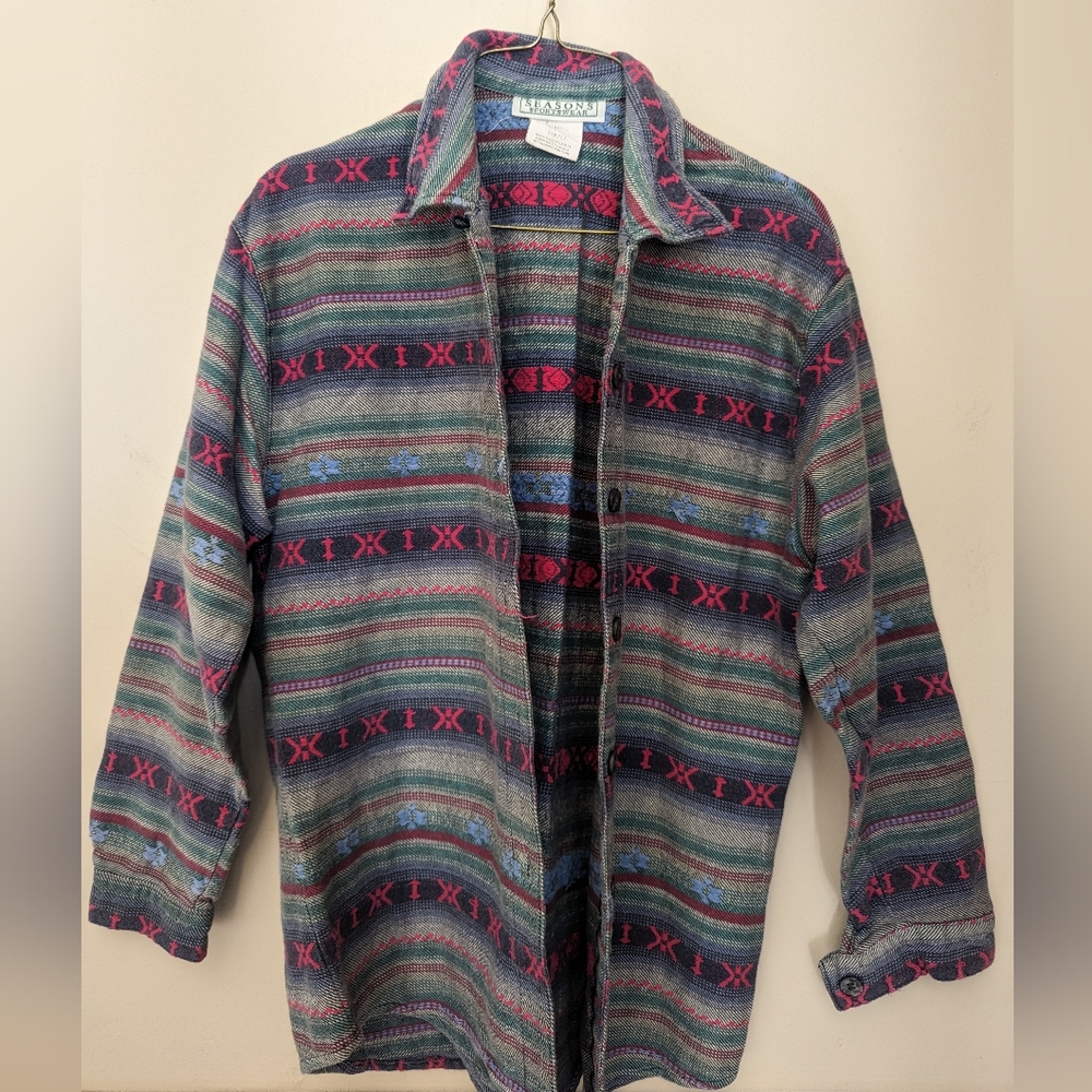VINTAGE 100% Cotton Aztec Shacket